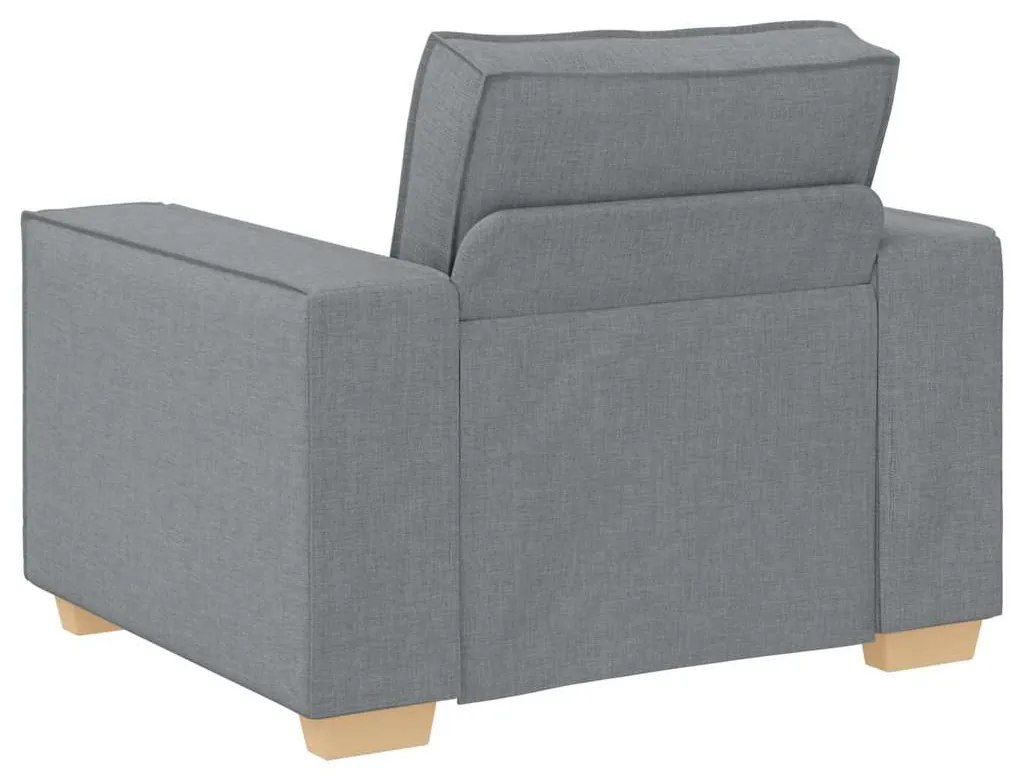 Conjunto de Sofá 3 Peças com Almofadas Cinza Claro