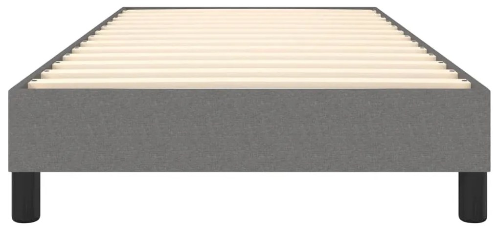 Estrutura de cama sem colchão 100x200 cm tecido cinzento-escuro