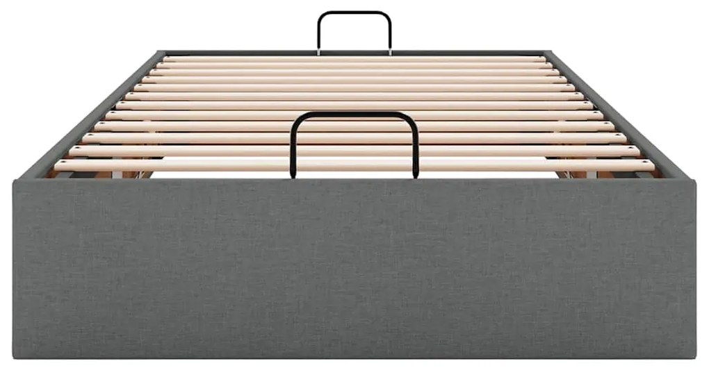 Estrutura de cama otomana sem colchão 100x200cm cinzento escuro