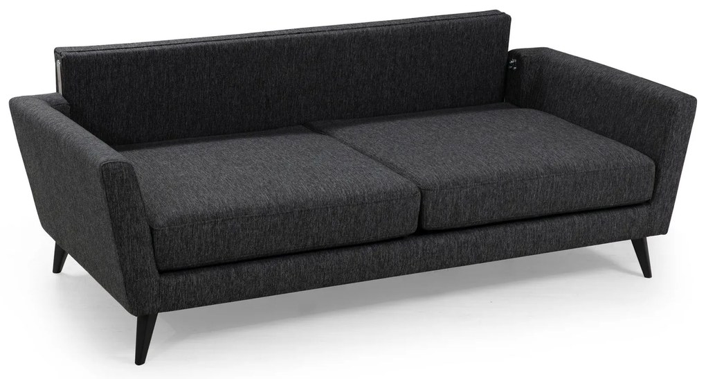 Sofá de 3 Lugares Mayorka – Cinzento Escuro – 215x94x88 cm