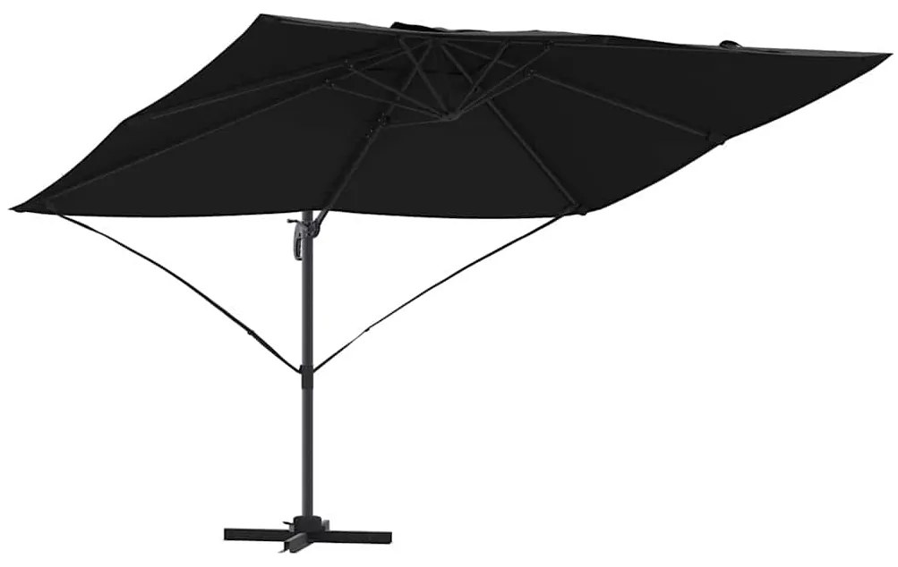 Guarda-Sol Cantilever Roma Preto 352x251x260 cm em Alumínio