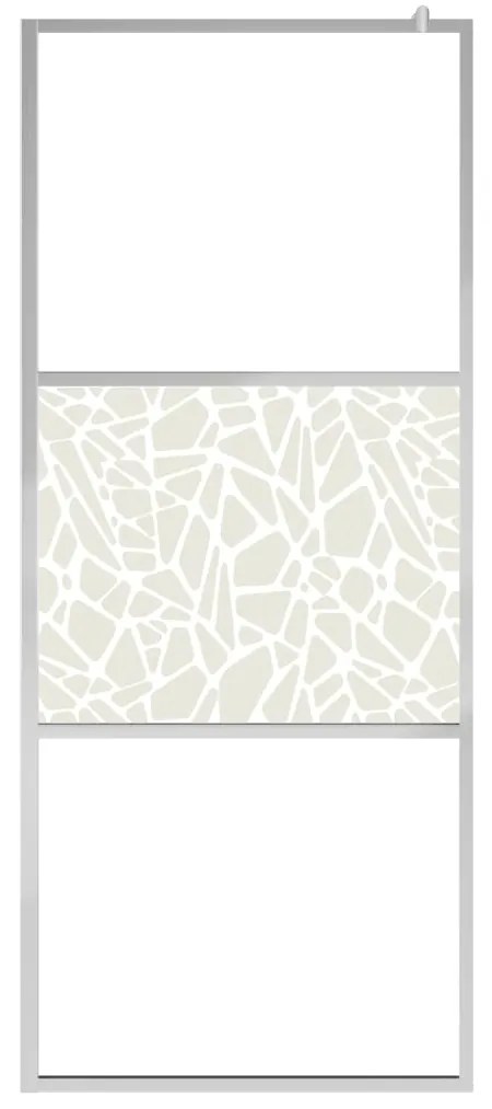 Divisória chuveiro + prat. 100x195cm vidro ESG/alumínio cromado