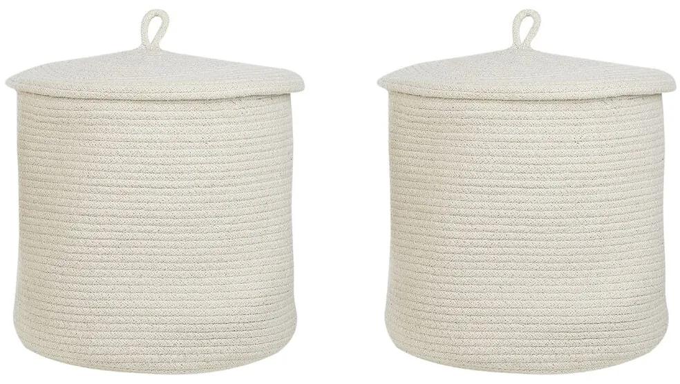 Conjunto de 2 cestos em algodão branco SILOPI Beliani