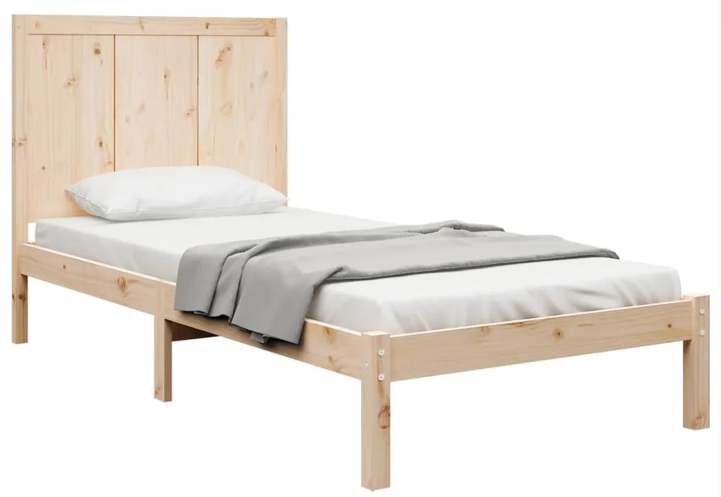 Cama sem colchão 75x190 cm madeira de pinho maciça
