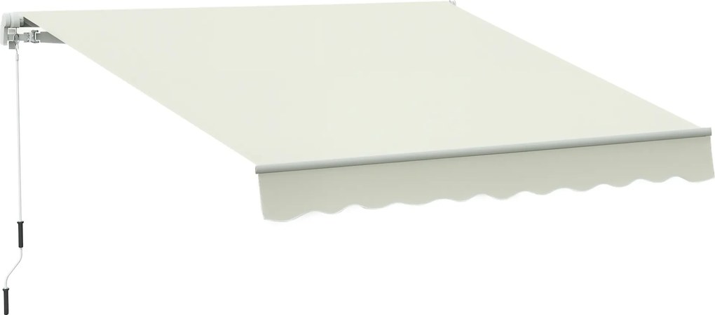 Toldo Outsunny para pátio  jardim com braço articulado de alumínio e poliéster tecido 280g/m2 resistente à água e UV com alça branca|Aosom Portugal