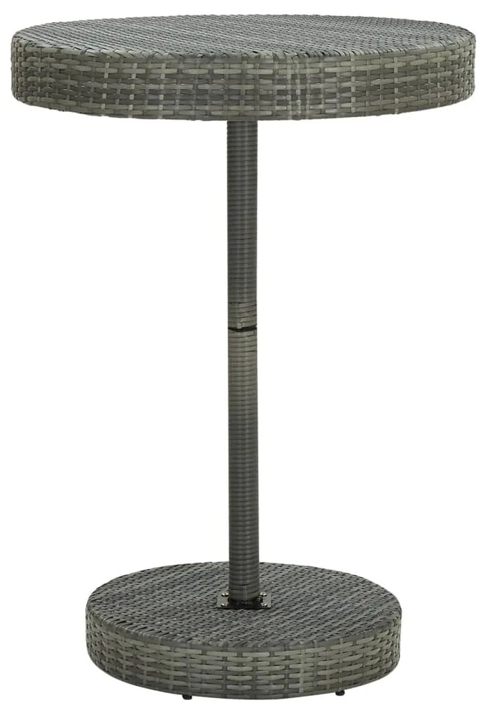 45860 vidaXL Mesa de jardim 75,5x106 cm vime PE cinzento