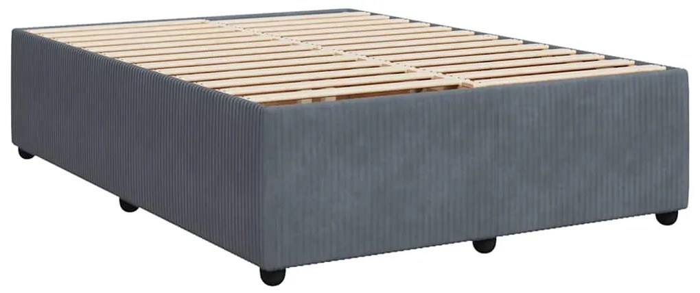 Cama com molas/colchão 160x200 cm veludo cinzento-escuro