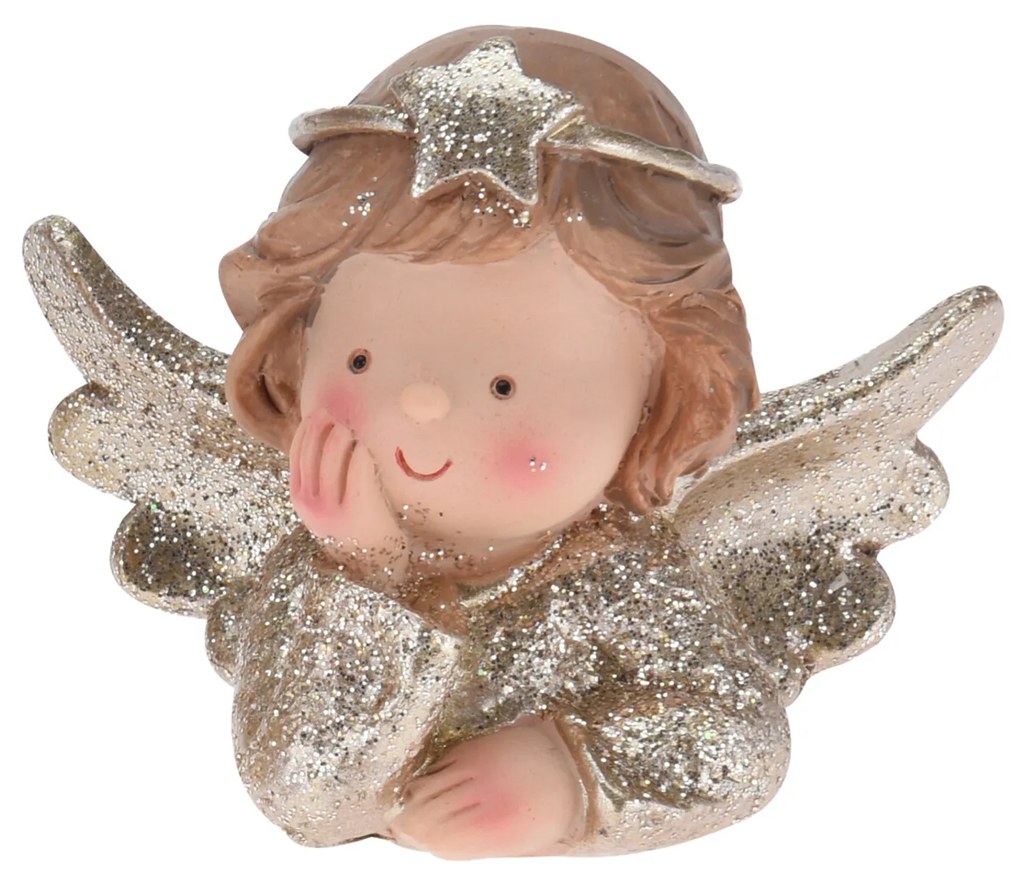 Anjo Decorativo Resina Dourado 8x6CM