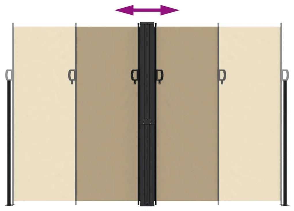 Toldo lateral retrátil 220x1200 cm bege