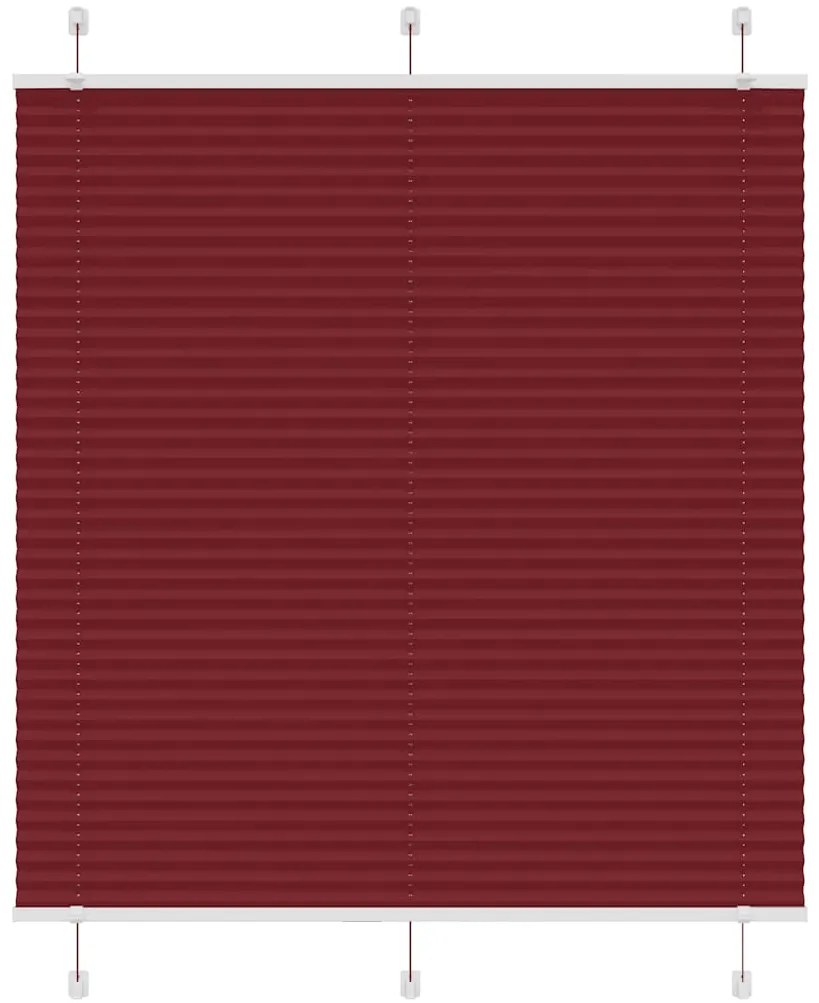 Plissado Cego Bordéus Vermelho 120x100 cm Largura Tecido