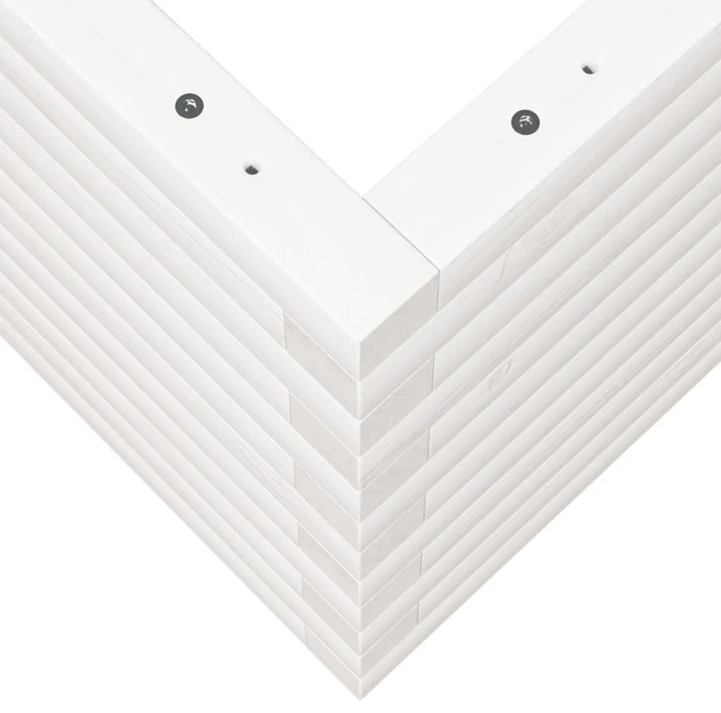 Vaso/floreira de jardim 90x40x45,5 cm pinho maciço branco