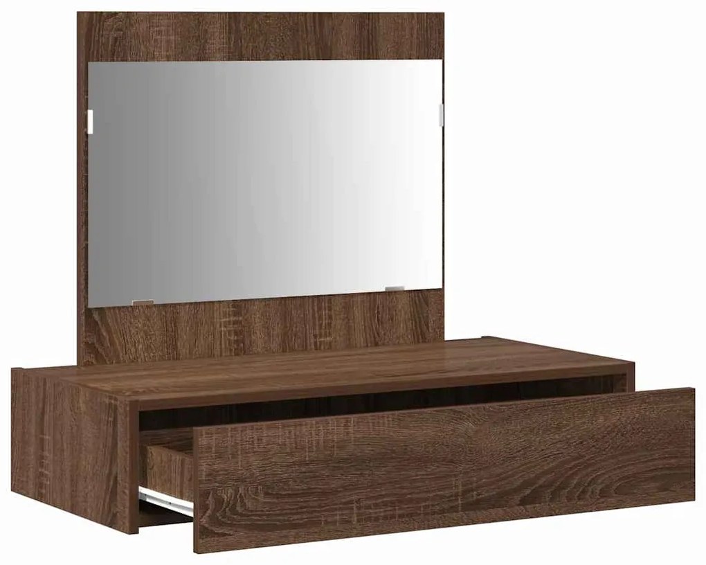Mesa de Maquiagem de Parede Carvalho Castanho 83x40x70 cm