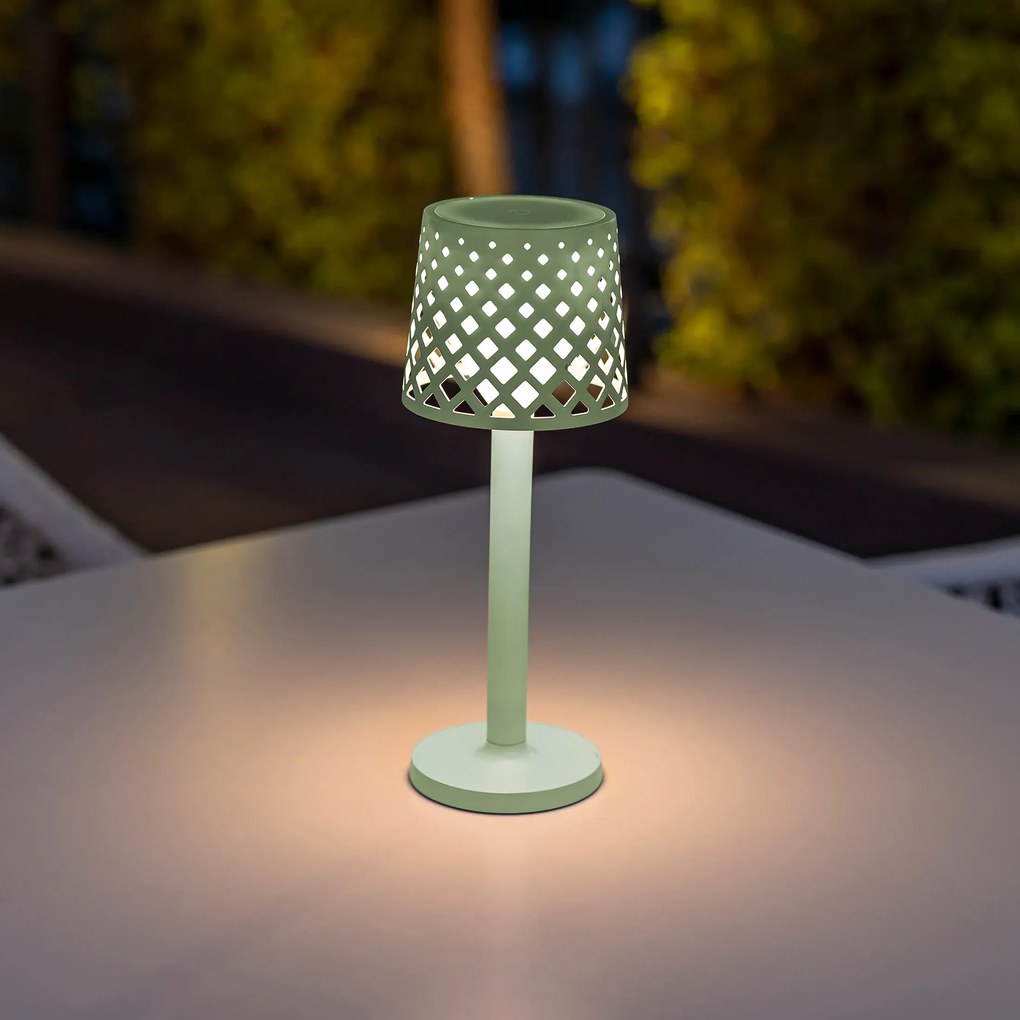 Pack x6 Candeeiros decorativos Bateria sem Cabos GRETITA TABLE LAMP HOTEL, CASA, JARDIM, RESTAURANTE, BAR VERDE