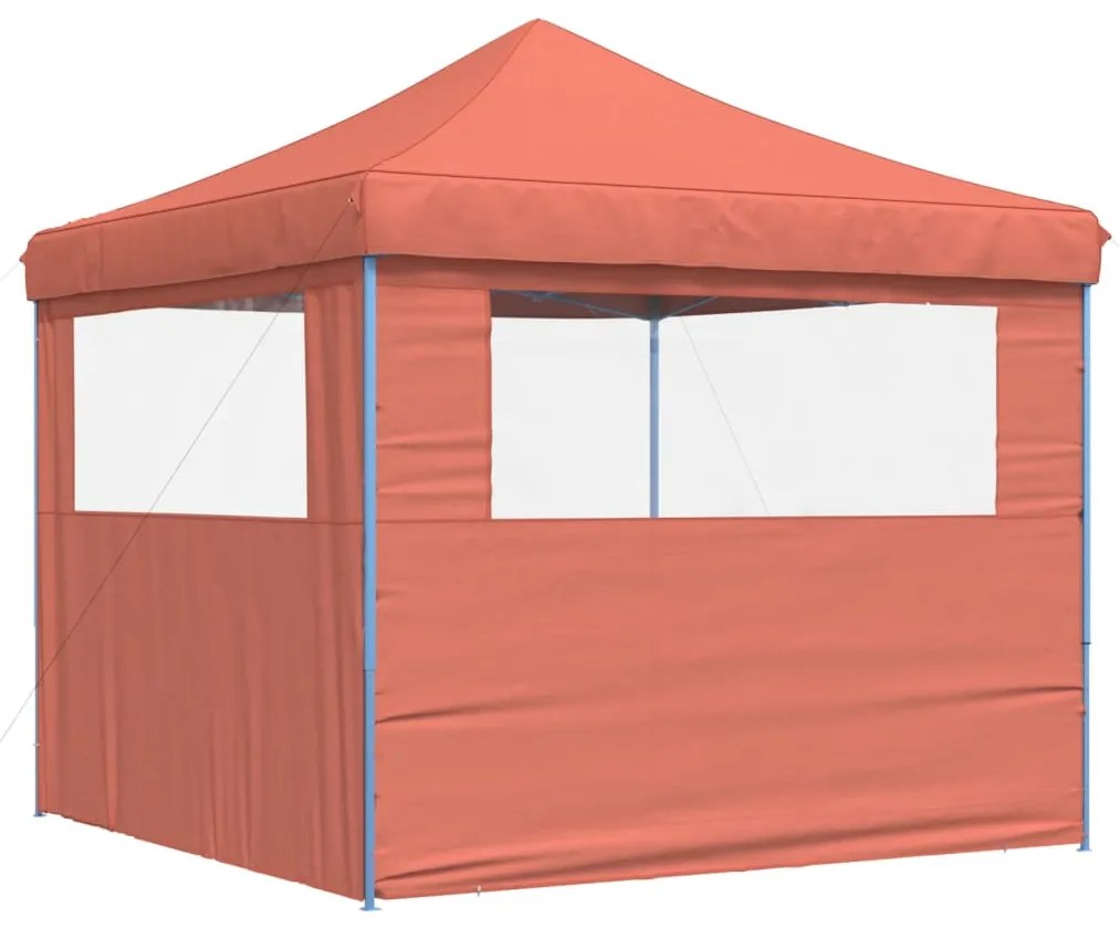 Tenda p/ festas pop-up dobrável 2 paredes laterais terracotta