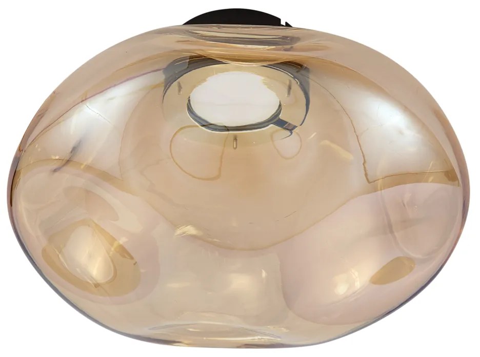 Plafon de design preto com vidro âmbar - Gemma Design