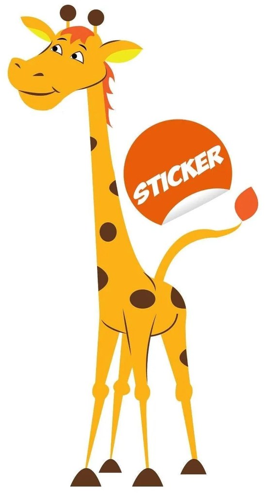 Autocolante de Parede – Giraffe Adorabile – Amarelo e Castanho – 60x11