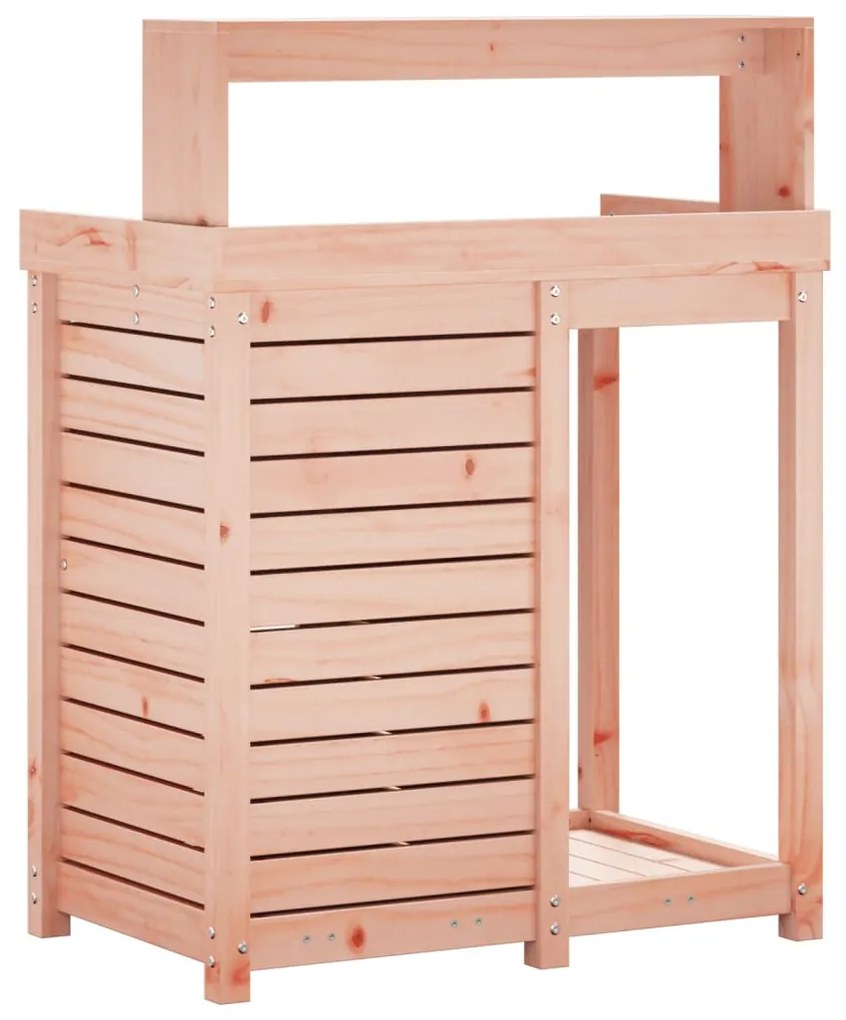 Mesa de jardinagem com prateleiras madeira de douglas maciça