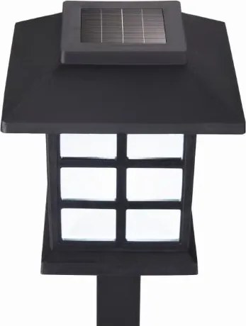 Conjunto de 24 luzes solares LED 8,6 x 8,6 x 38 cm, pretas