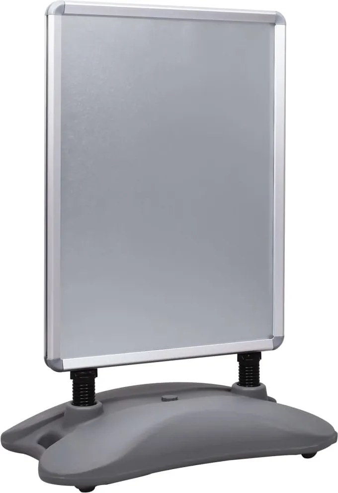 vidaXL Suporte para cartazes A1 com base liga de alumínio prateado