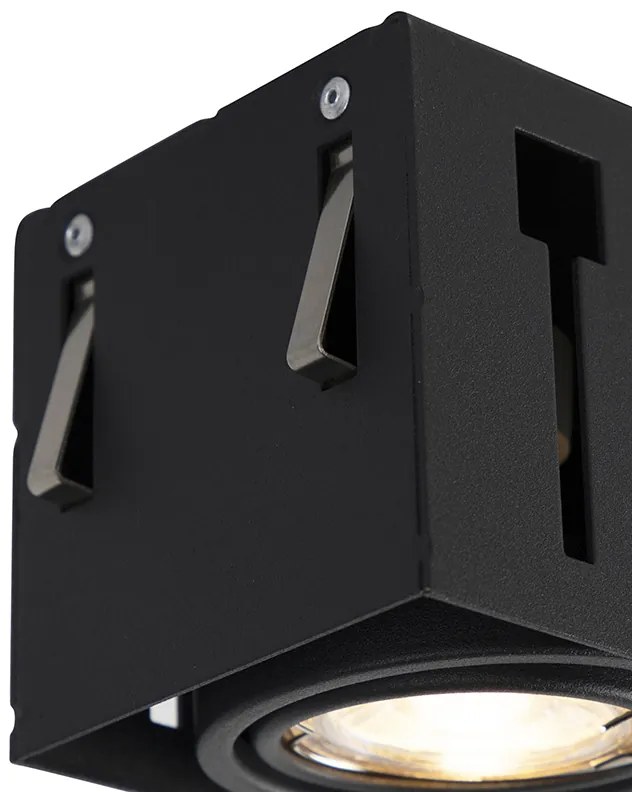 Foco embutido preto inclinável e rotativo sem moldura 3 luzes - Oneon Design,Industrial,Moderno