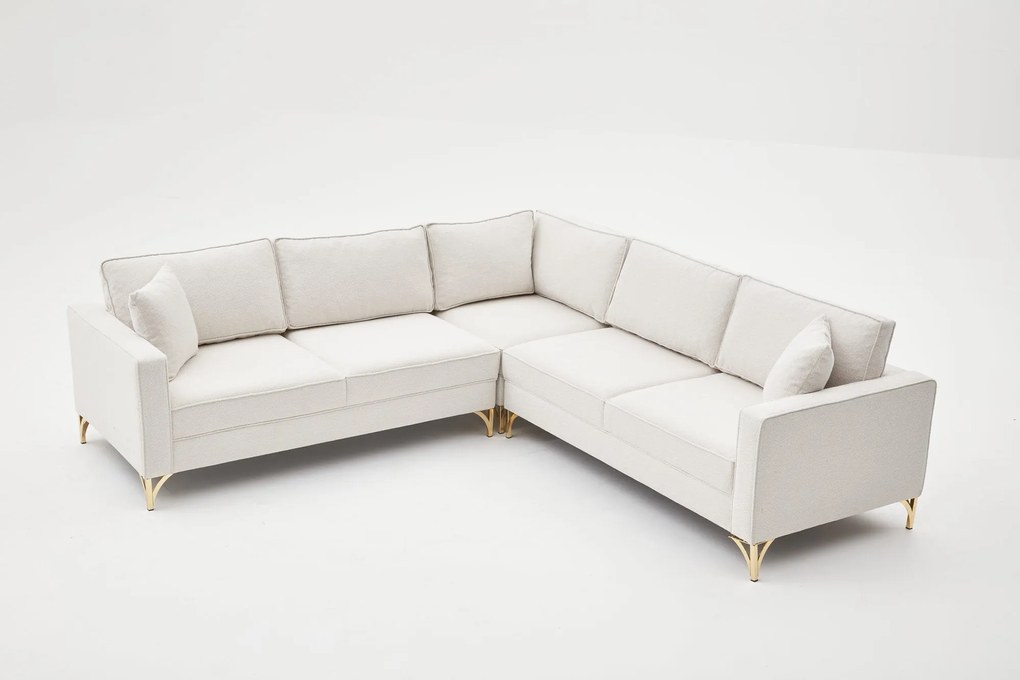 Sofá de Canto Berlin – Creme Dourado – 258 x 258 cm