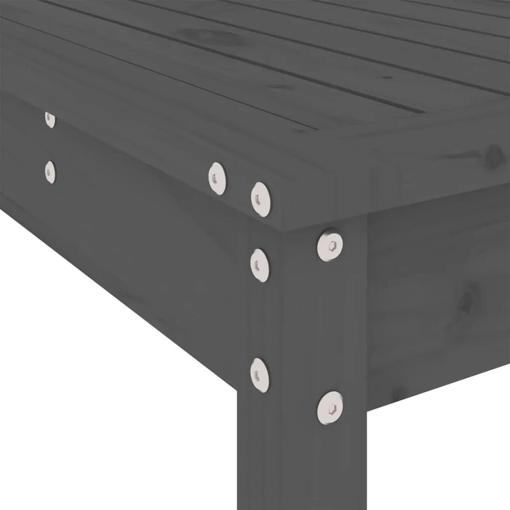 7 pcs conjunto de bar para jardim pinho maciço cinzento