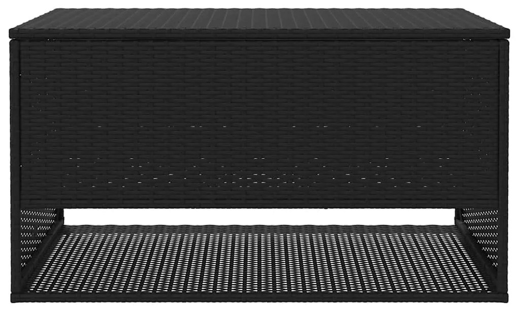 Caixa para almofadões de exterior 100x55x55,5 cm vime PE preto