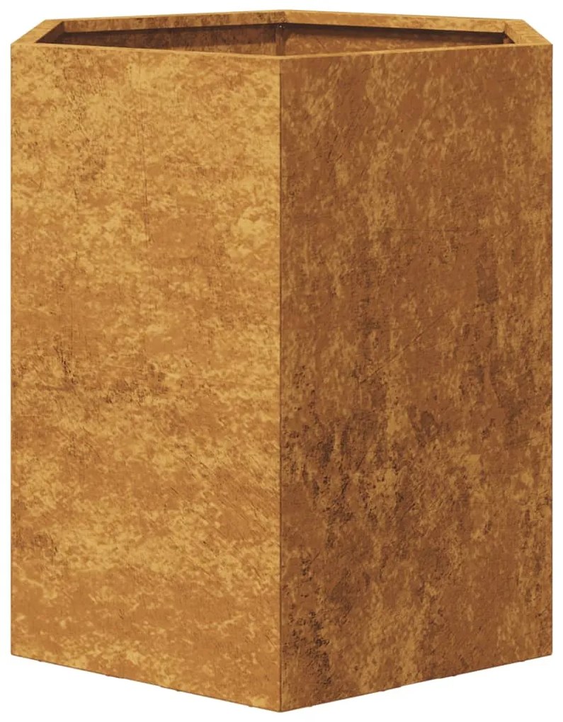 Vaso floreira de jardim hexagonal 46x40x45cm resistência ao aço