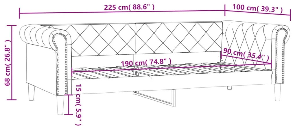Sofá-cama 90x190 cm couro artificial preto