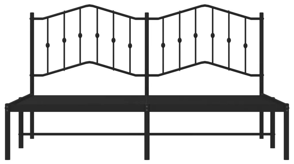 Estrutura de cama em metal com cabeceira 180x200 cm preto