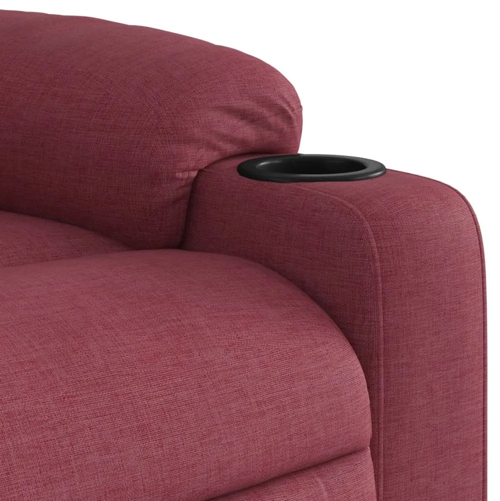 Poltrona de massagens reclin. elevatória tecido vermelho tinto