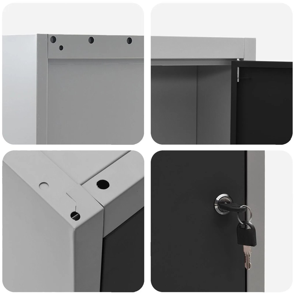 Armário de Ferramentas Parede vidaXL Preto 50x20x55 cm Aço