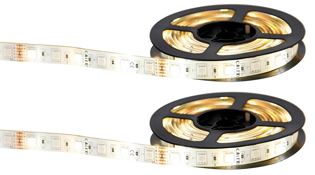 Conjunto de 2 Fitas LED inteligentes RGBW e reguláveis em Kelvin 2 m incl. driver