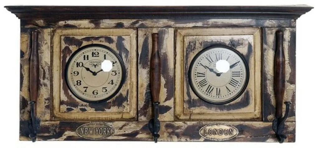 Relógio de Parede DKD Home Decor London Teca (81 x 15 x 37 cm)