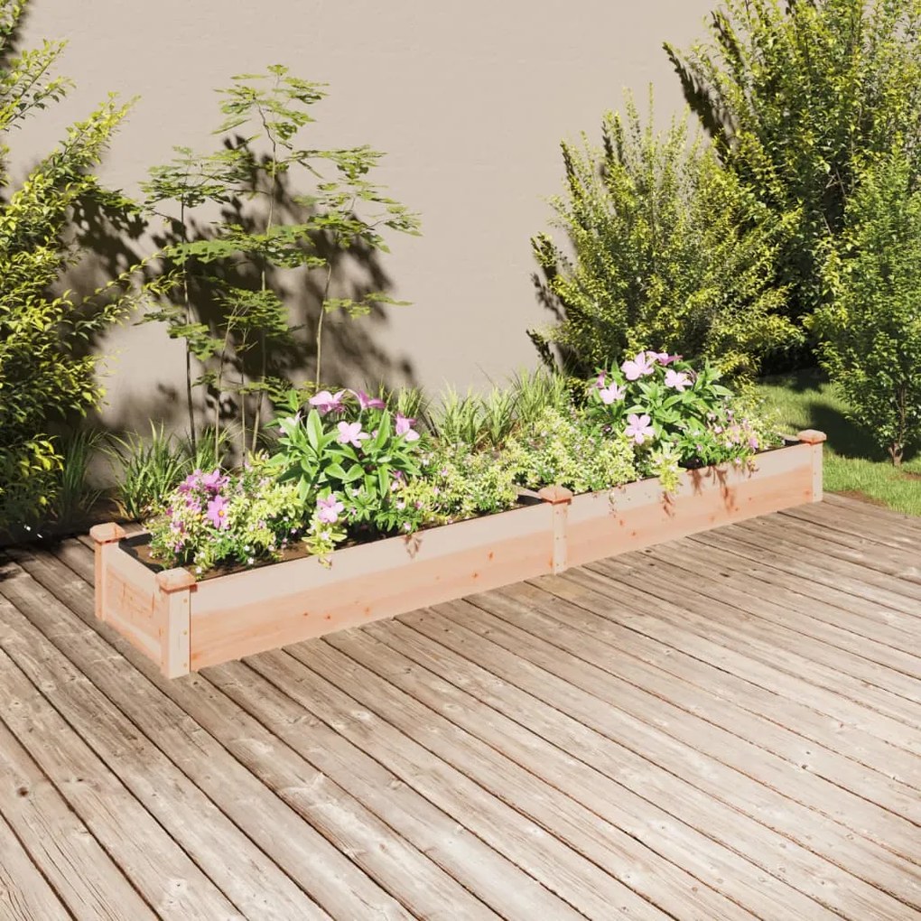 vidaXL Canteiro elevado c/ forro 240x45x25 cm madeira de abeto maciça