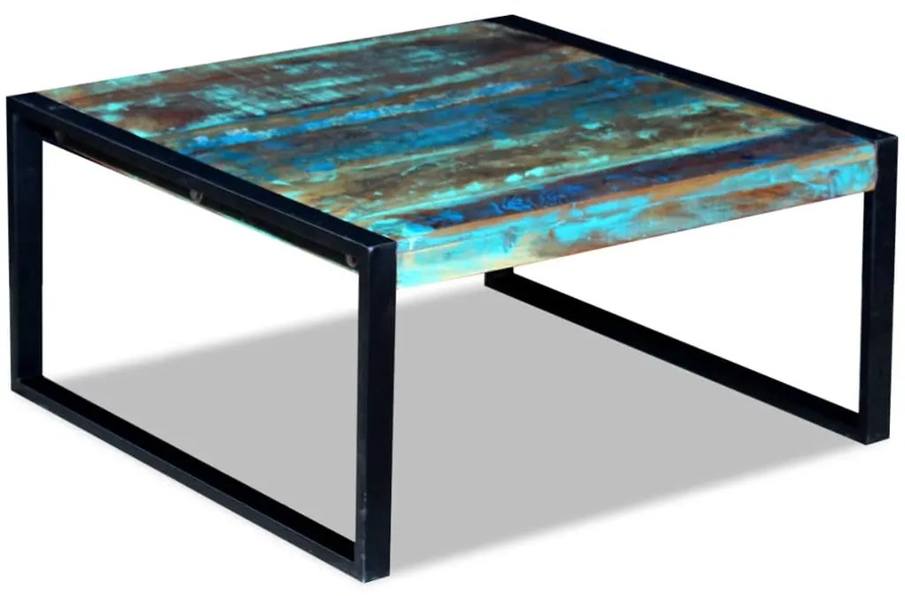 Mesa de centro 80x80x40 cm madeira reciclada maciça