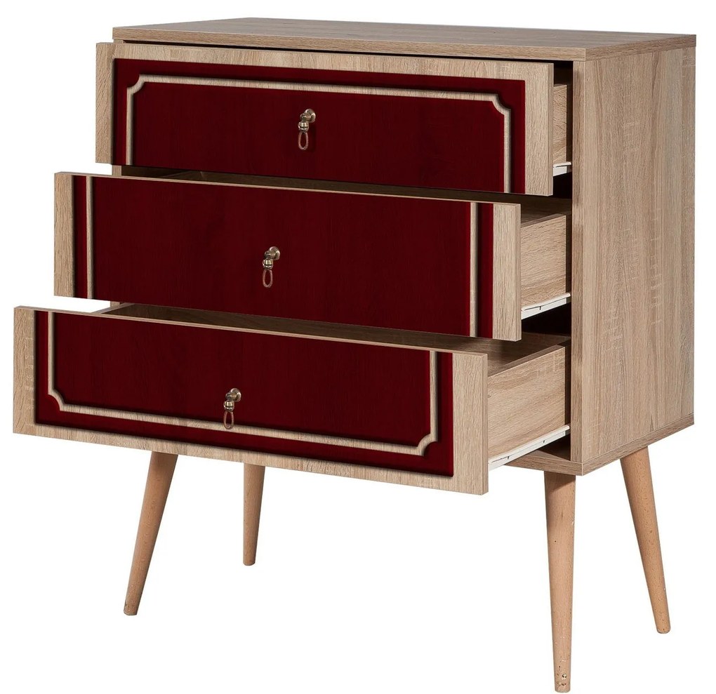 Cómoda Trio – Carvalho Sonoma – 80 cm x 90 cm x 40 cm