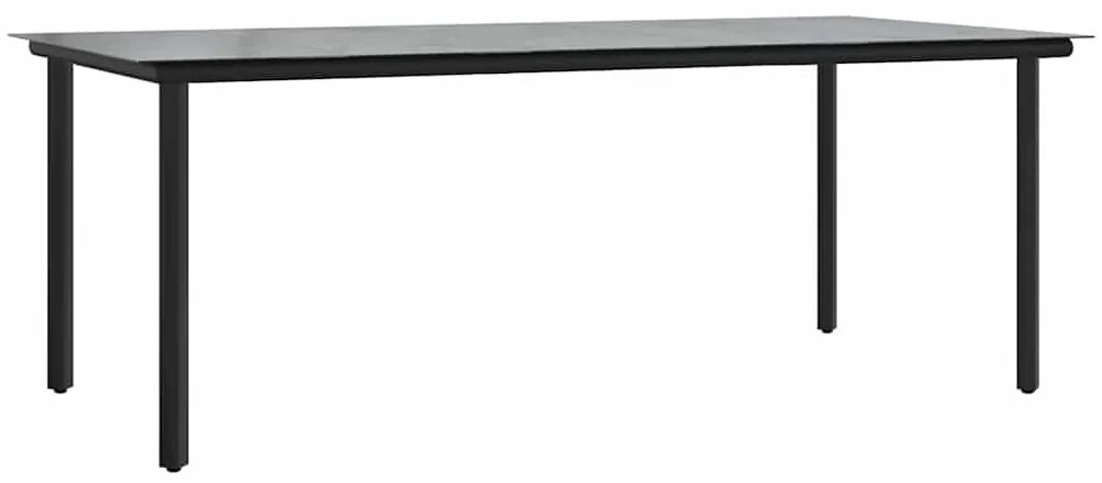 Conjunto de sala de jantar 9 pcs Cinza claro e preto