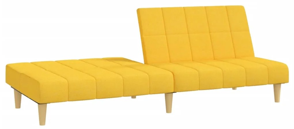 Sofá-cama de 2 lugares tecido amarelo