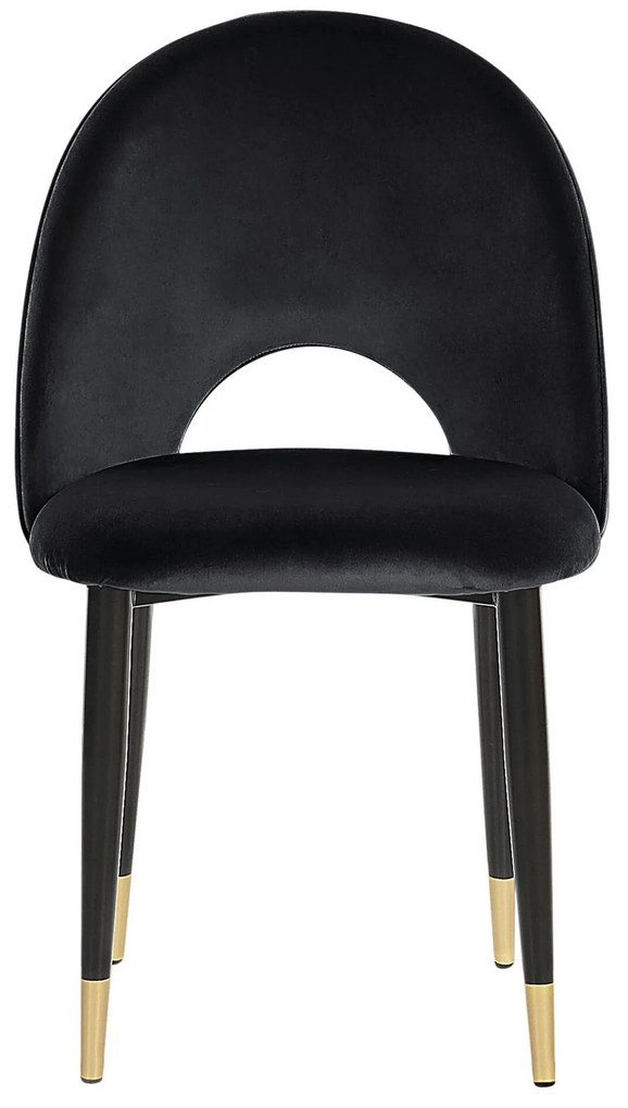 Conjunto de 2 cadeiras de jantar em veludo preto MAGALIA Beliani