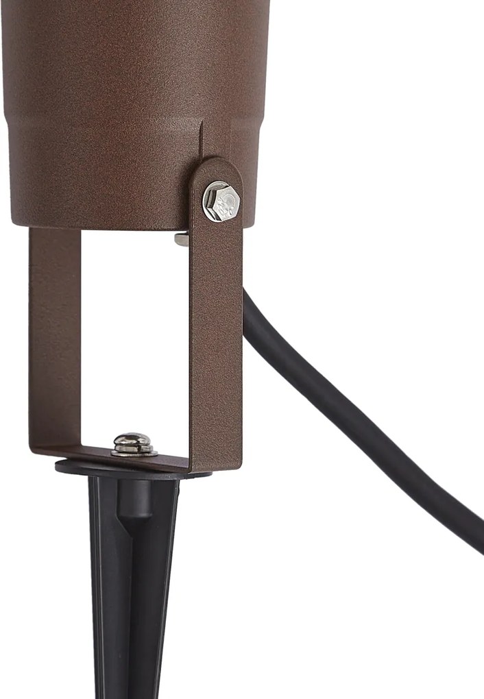 Foco de jardim moderno castanho ferrugem com cabo e ficha 204cm IP65 - Basic