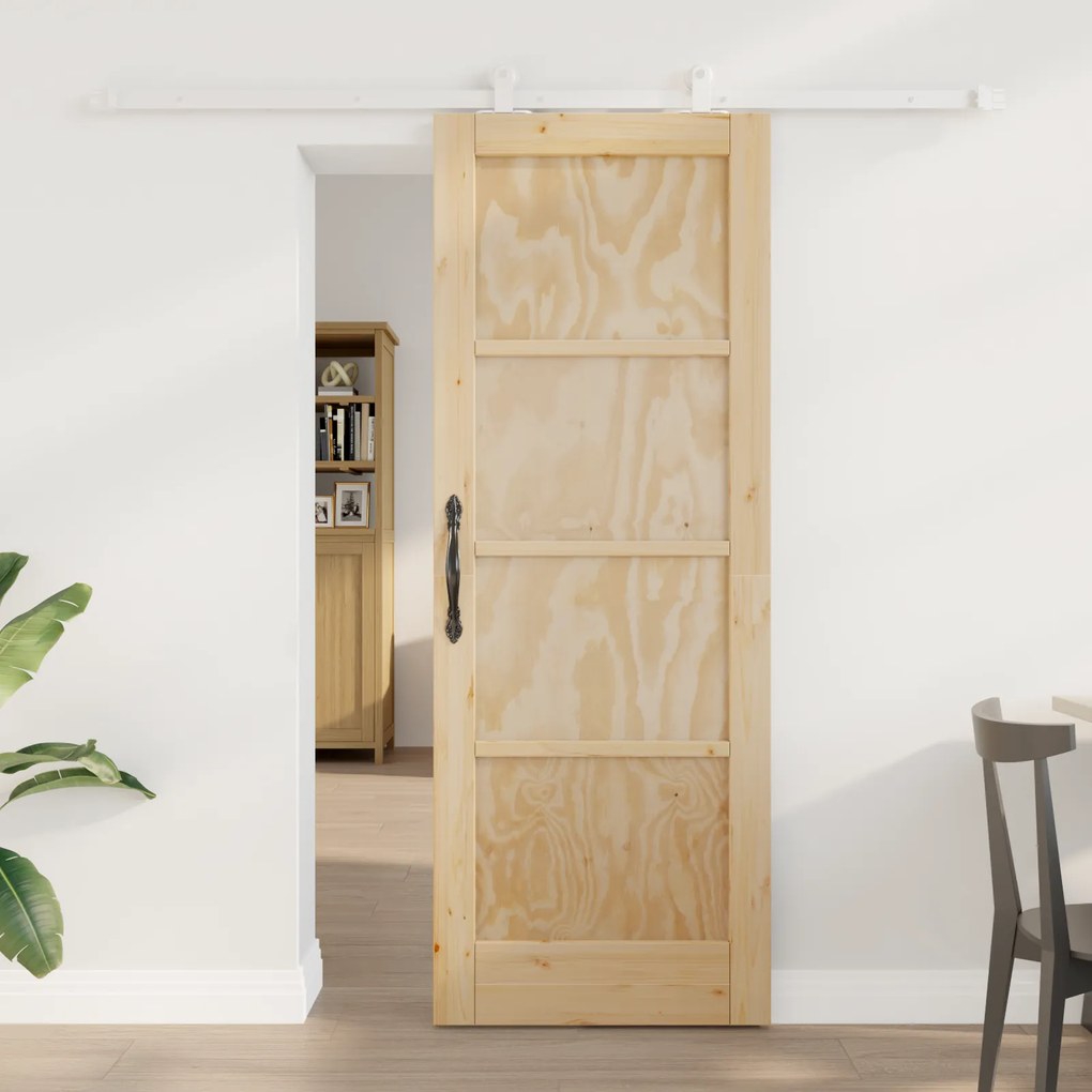 Porta Deslizante vidaXL com Conjunto de Ferragens 'ORKDAL'Madeira Maci