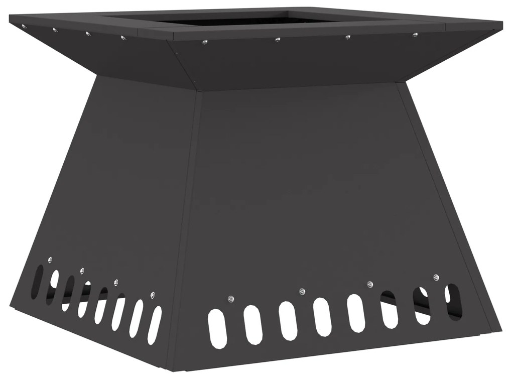 Fogueira vidaXL Preta 48x48x40 cm em Aço