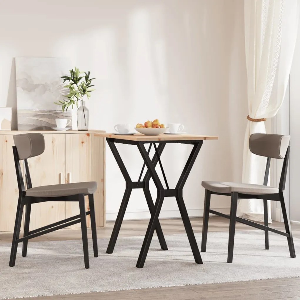 Mesa de jantar estrutura em Y 80x50x75 cm pinho e aço
