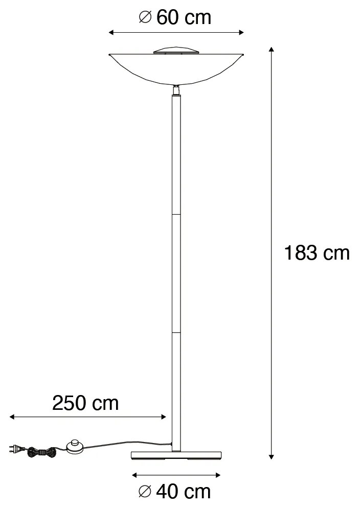 Candeeiro de pé industrial preto com interior dourado 60 cm - Magnax Industrial