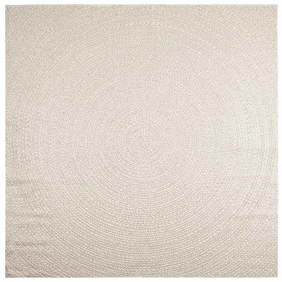 Tapete ZIZUR creme 240x240cm aspeto de juta interior e exterior