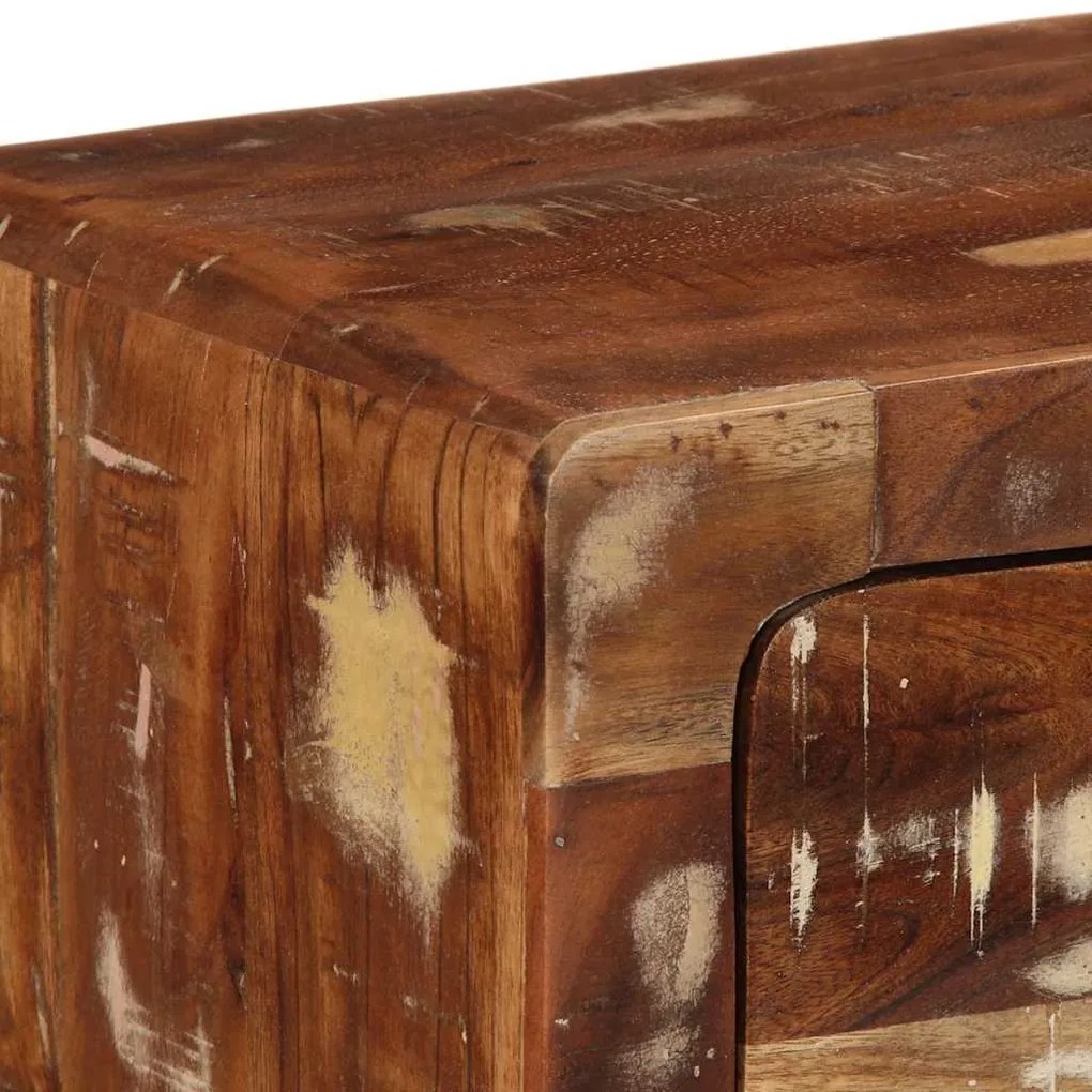 Armário de TV para parede 100x32x25cm madeira recuperada maciça