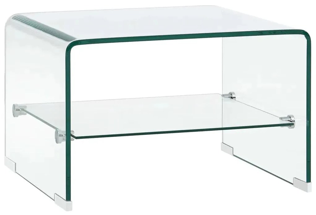vidaXL Mesa de centro 50x45x33 cm vidro temperado transparente