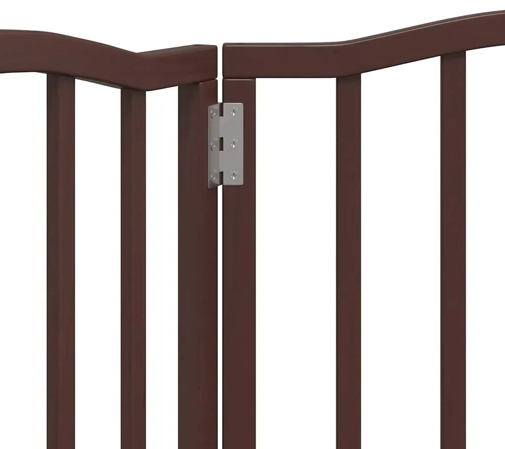Portão para cães dobrável 3 painéis 150 cm álamo castanho