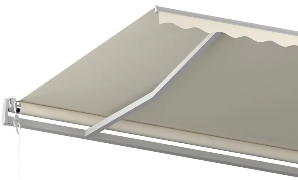 Toldo retrátil manual com postes 5x3,5 m cor creme